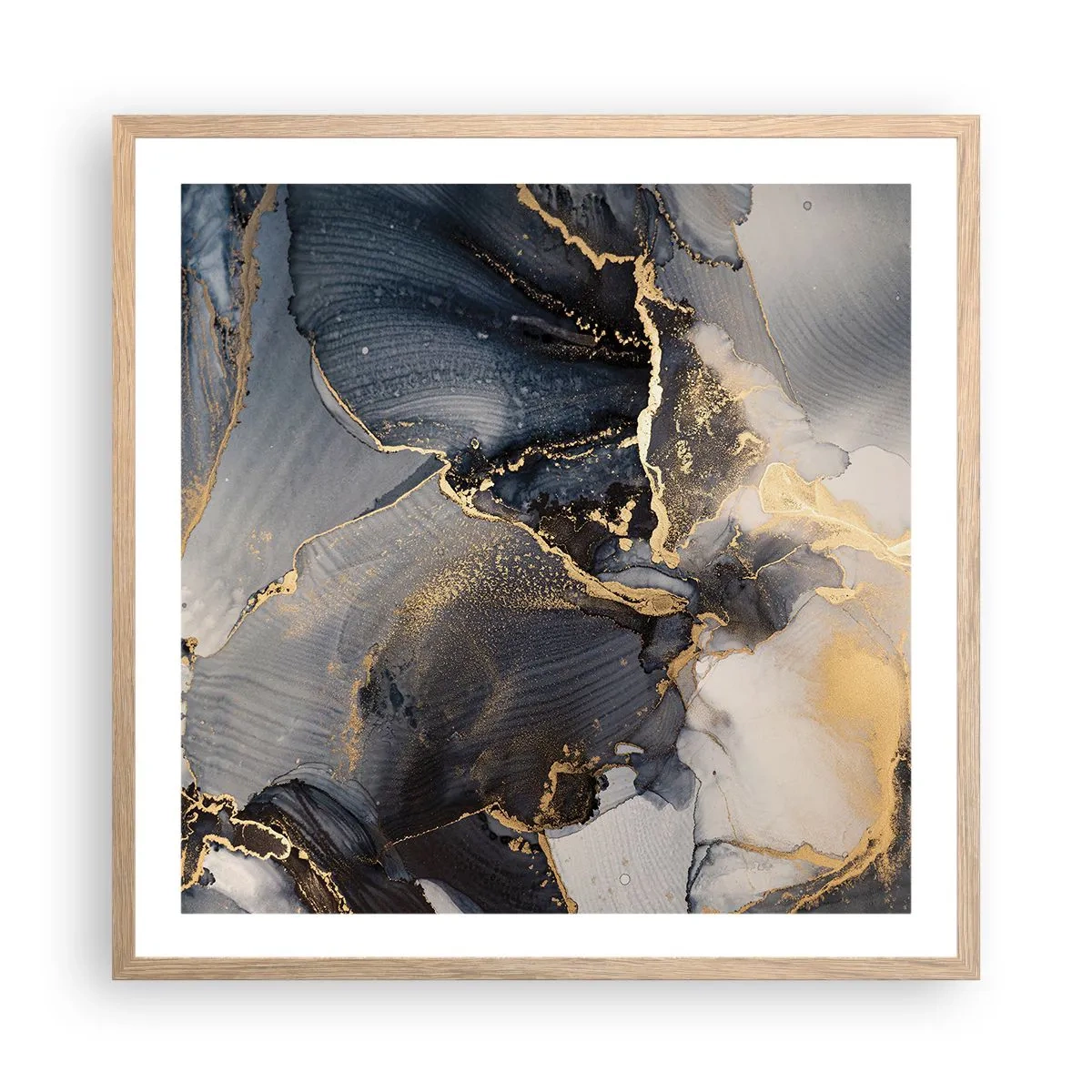 Pôster com moldura de carvalho claro - A vida da pedra - 60x60 cm