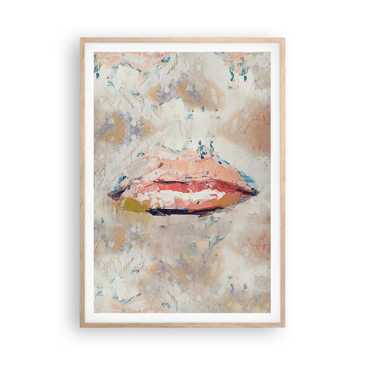 Pôster com moldura de carvalho claro - Desperta os sentidos - 70x100 cm