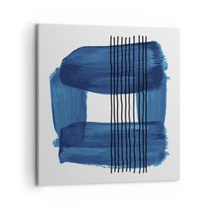 Quadro em tela - Composição azul-negra - 50x50 cm