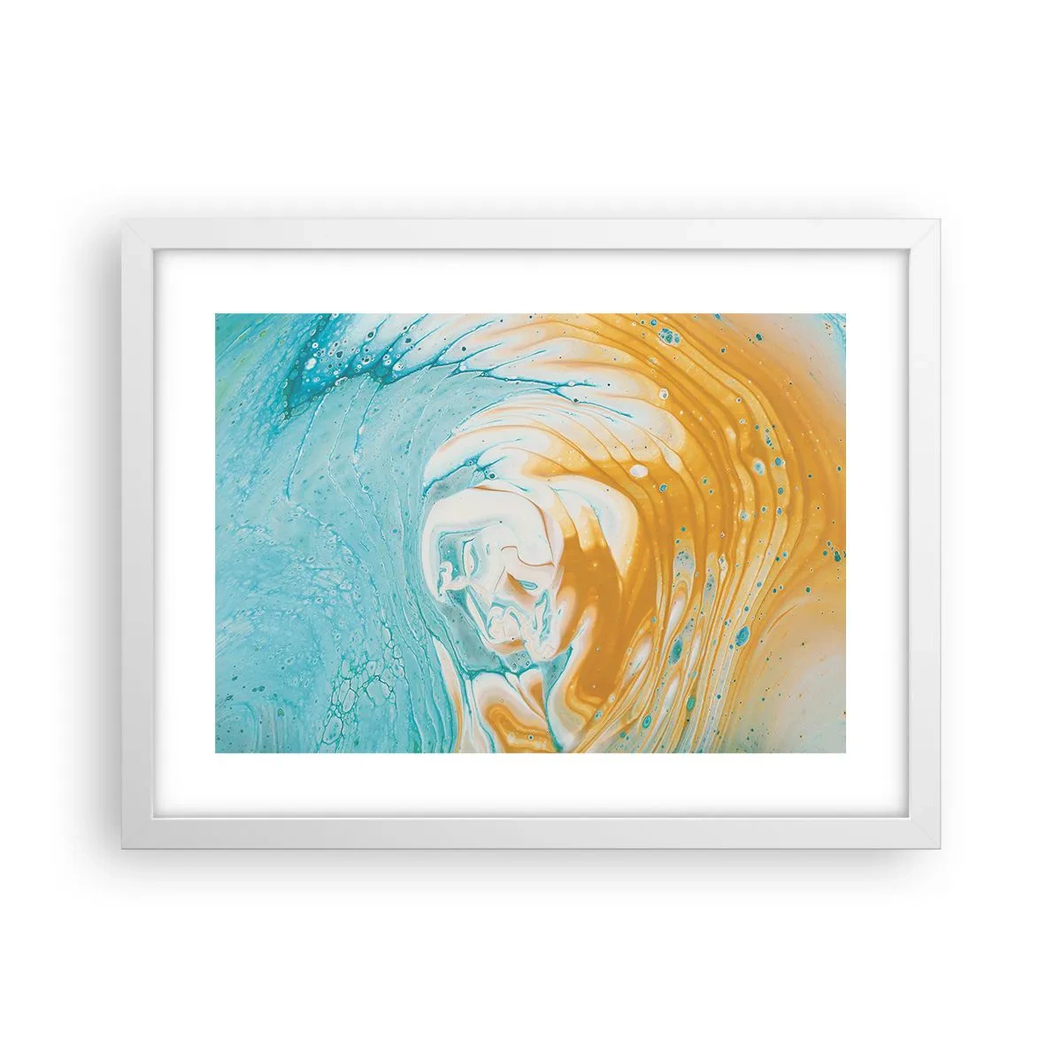 Pôster em moldura branca - Vórtice em pastel - 40x30 cm