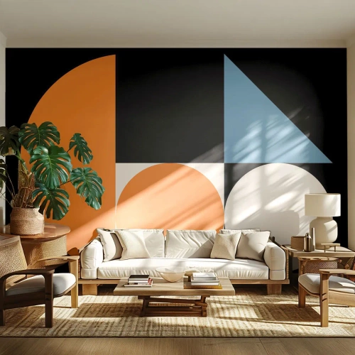 Papel de Parede Autocolante Deluxe Sticker - Disposição das figuras - Abstração, Gráficos, Padrão Geométrico - 150x105 cm