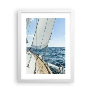 Pôster em moldura branca - Ahoy, aventura - 30x40 cm