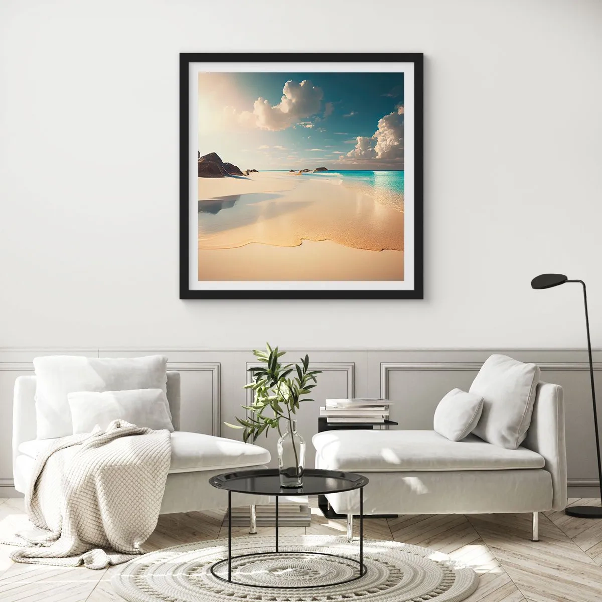 Pôster com moldura preta - Um dia de sonho - 60x60 cm