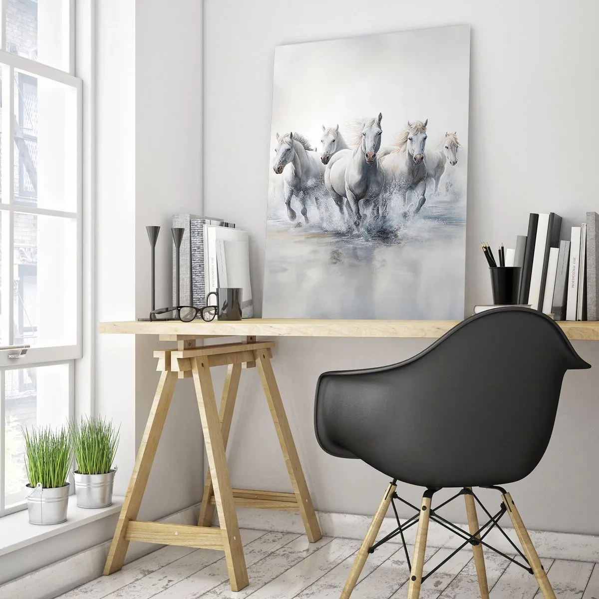 Quadro em vidro - Magia branca - 50x70 cm