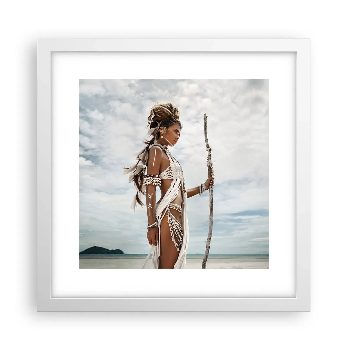 Pôster em moldura branca - Rainha dos trópicos - 30x30 cm