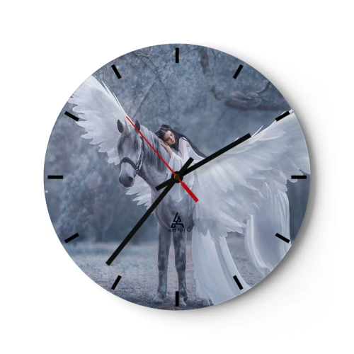 Relógio de parede - Relógio em vidro - Momento inspirado - 40x40 cm