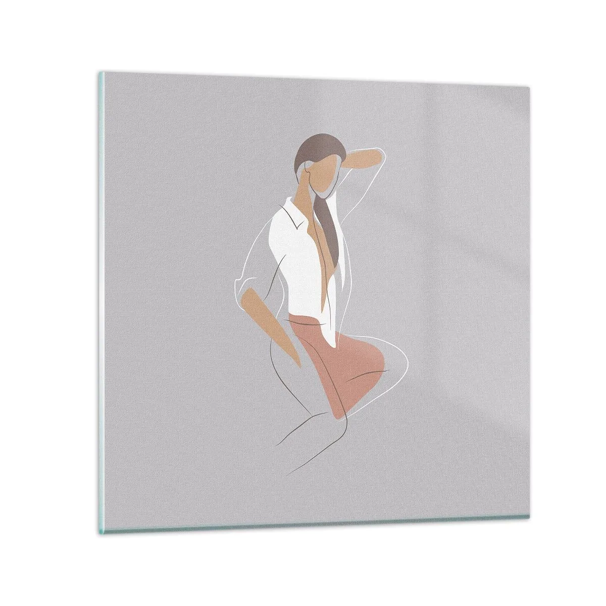 Quadro em vidro - O esboço do encanto - 40x40 cm