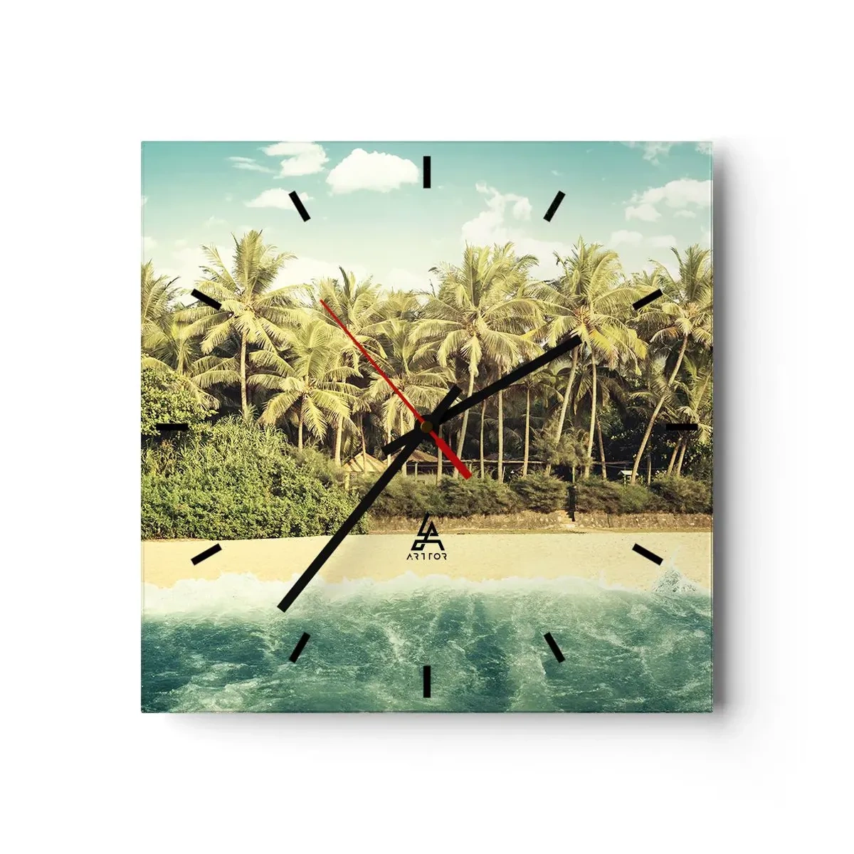 Relógio de parede - Relógio em vidro - Ou talvez aqui? - 40x40 cm