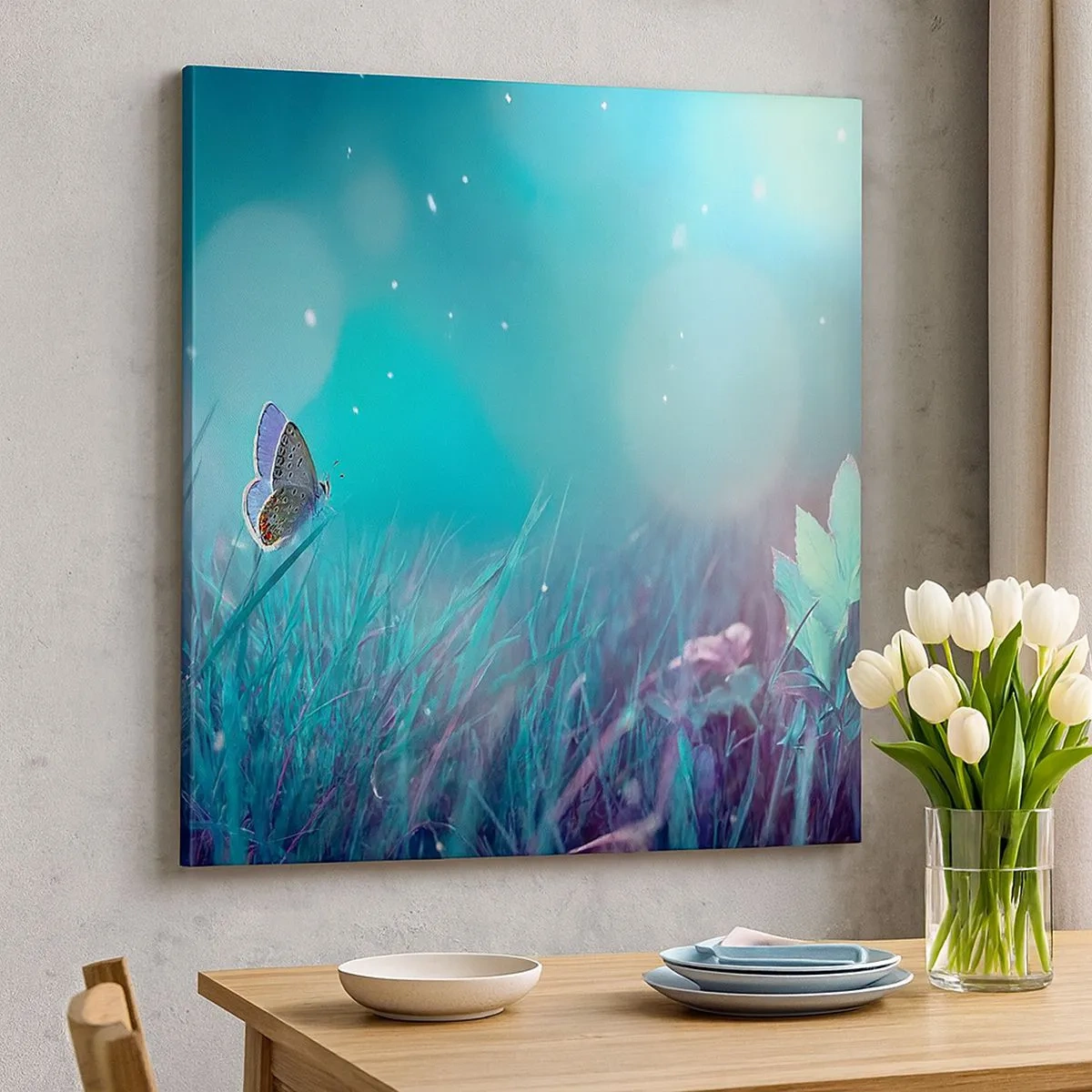 Quadro em tela - A vida secreta do prado - 30x30 cm