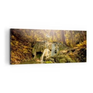 Quadro em tela - Cascata na floresta - 100x40 cm