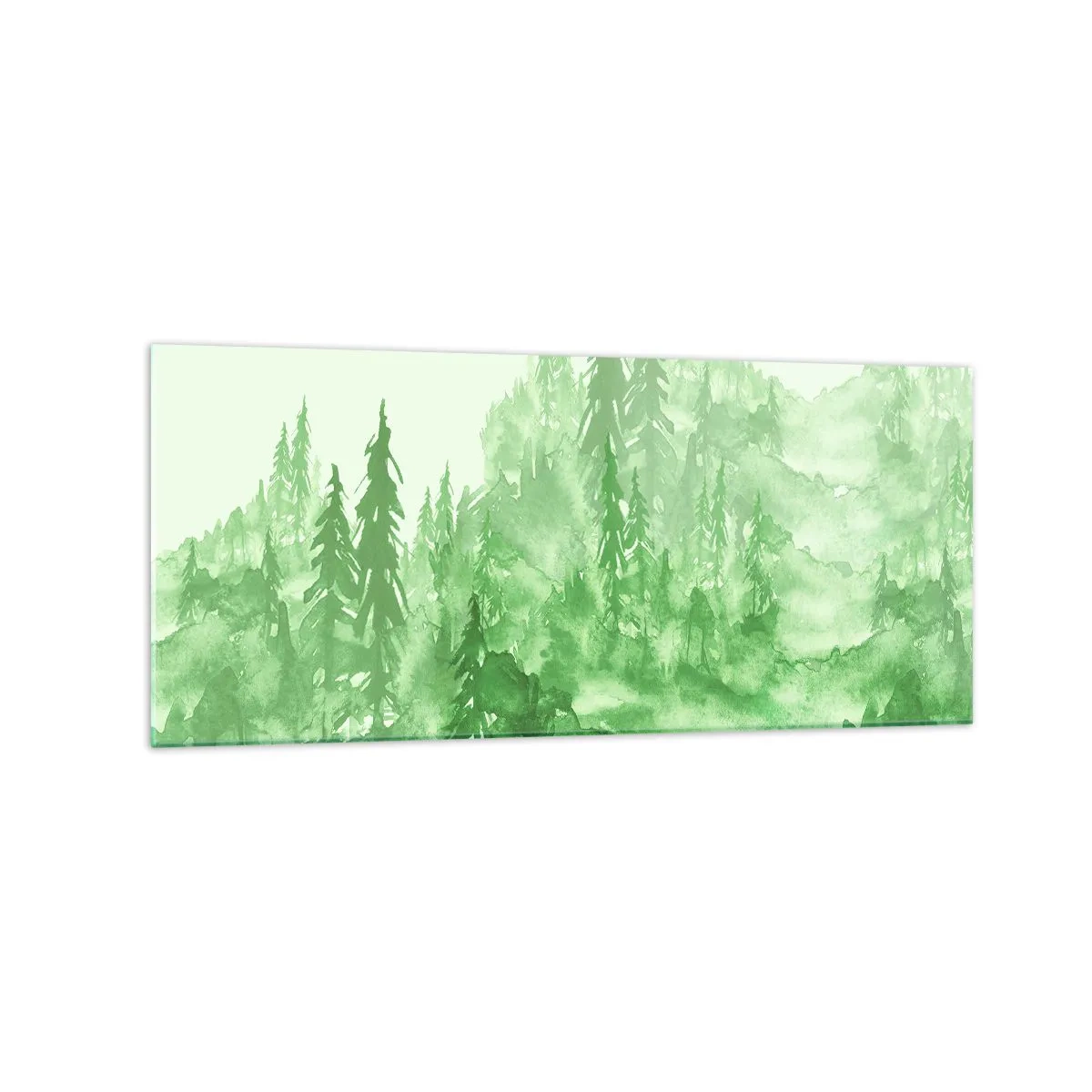 Quadro em vidro - Desfocado pela névoa verde  - 120x50 cm