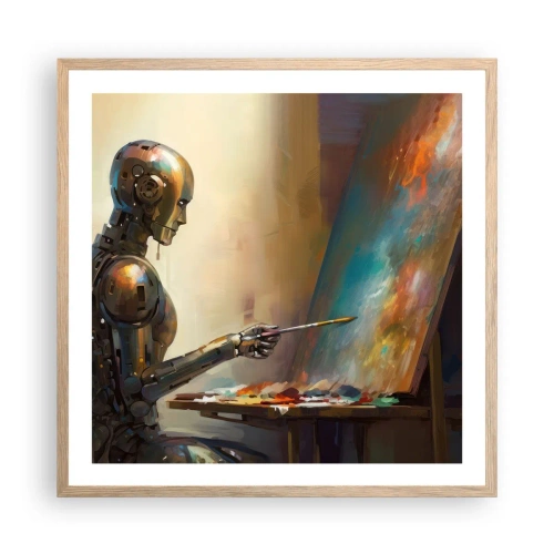 Pôster com moldura de carvalho claro - A arte do futuro - 60x60 cm