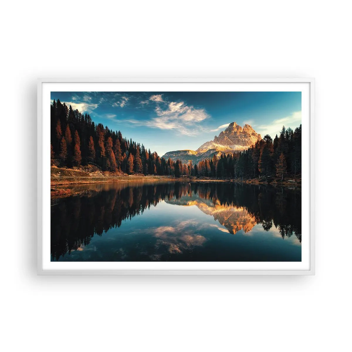 Pôster em moldura branca - Paisagem dupla - 100x70 cm