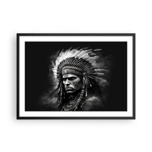 Pôster com moldura preta - Um líder e um guerreiro - 70x50 cm
