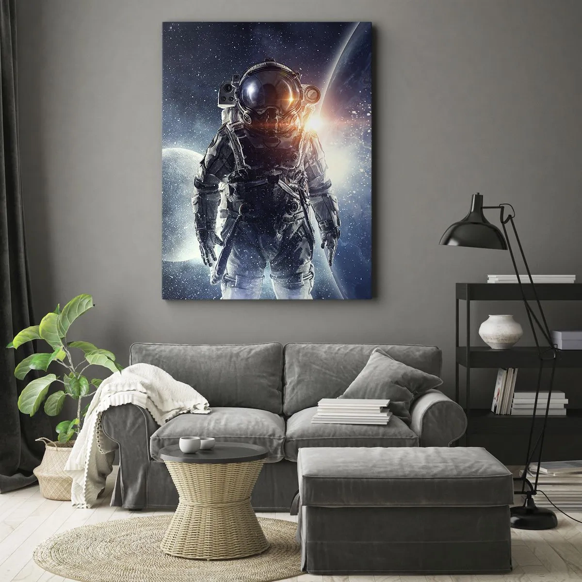 Quadro em tela - Aventura espacial - 55x100 cm