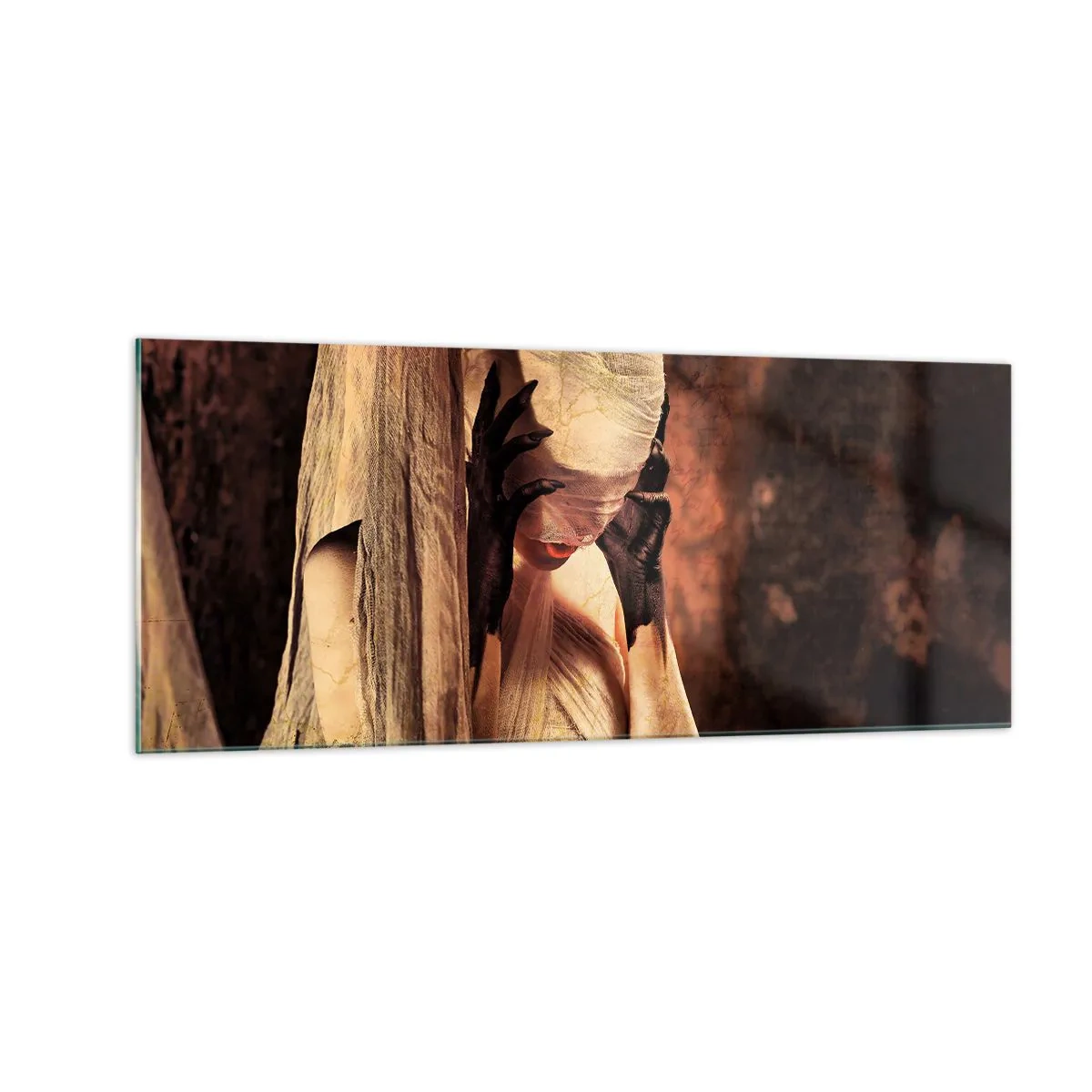 Quadro em vidro - Entre o bem e o mal - 100x40 cm