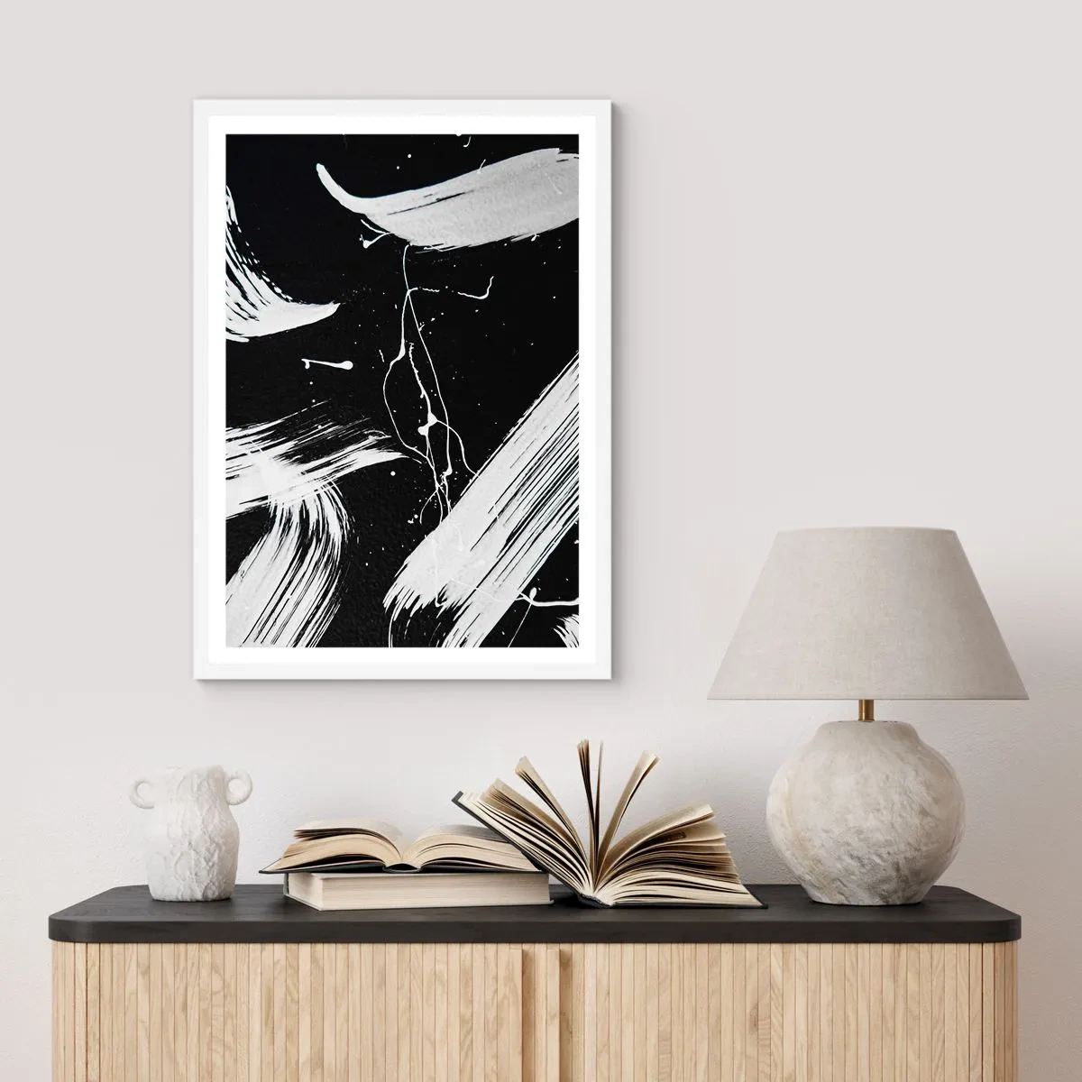 Pôster em moldura branca - Quebrar a escuridão - 61x91 cm