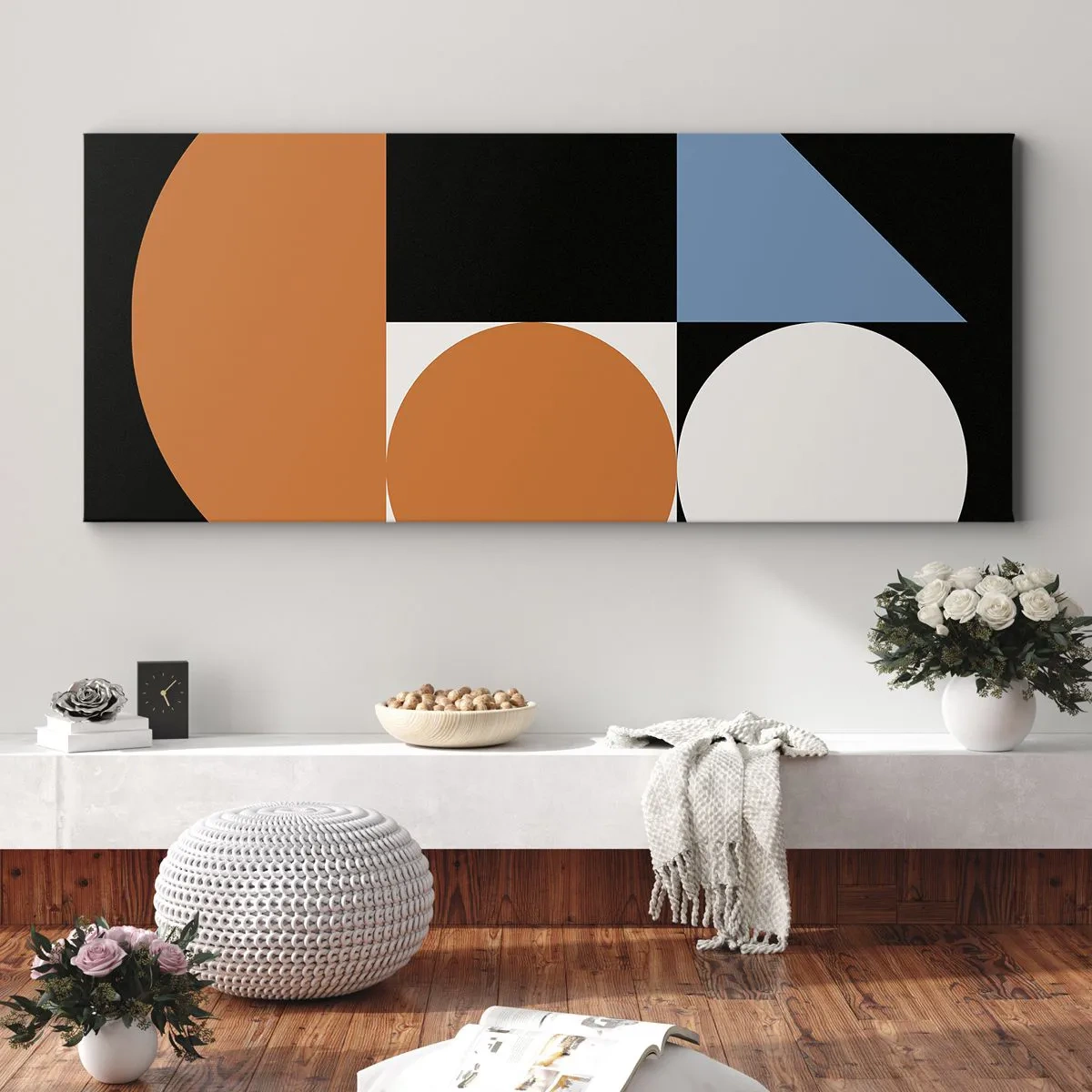 Quadro em tela - Disposição das figuras - 160x50 cm