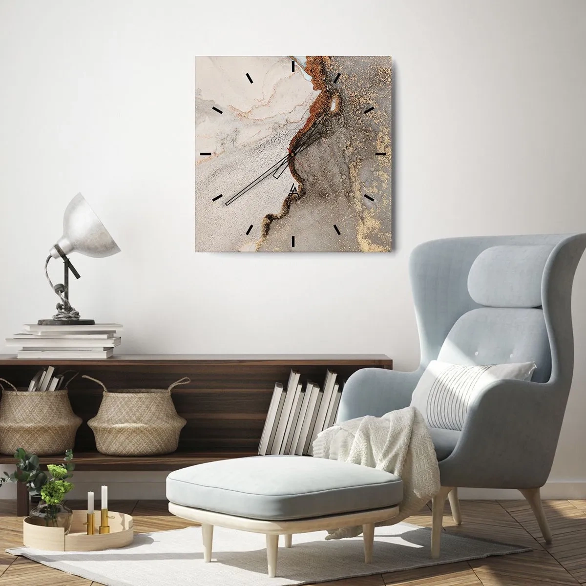 Relógio de parede - Relógio em vidro - No limite das cores - 40x40 cm