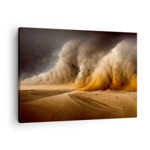 Quadro em tela - Impressionante tempestade de areia no deserto - 70x50cm - A Ira do Deserto - Decoração de parede moderna para a sala de estar e quarto ARTTOR