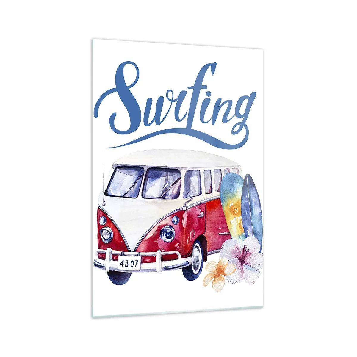 Quadro em vidro - Pepino - um clássico para um surfista - 70x100 cm