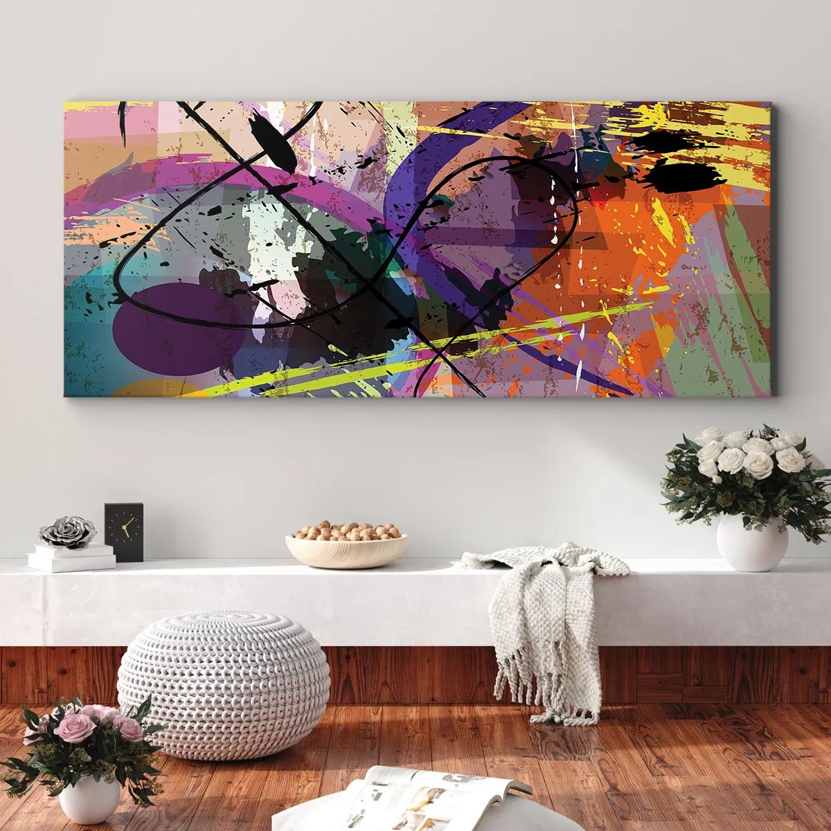 Quadro em tela - Pode ir direto ou ao redor - 100x40 cm