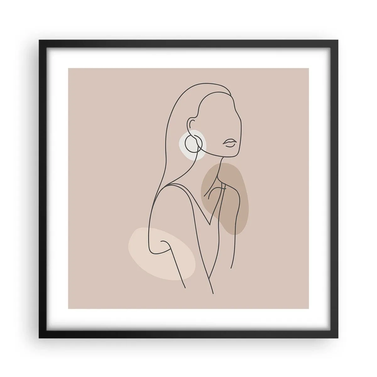Pôster com moldura preta - Um ícone da feminilidade - 50x50 cm