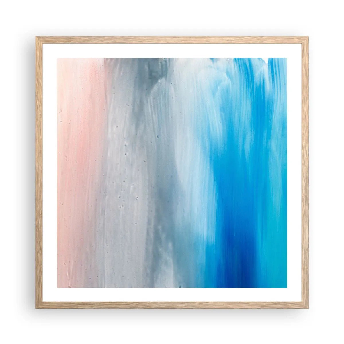 Pôster com moldura de carvalho claro - Elementos: ar - 60x60 cm