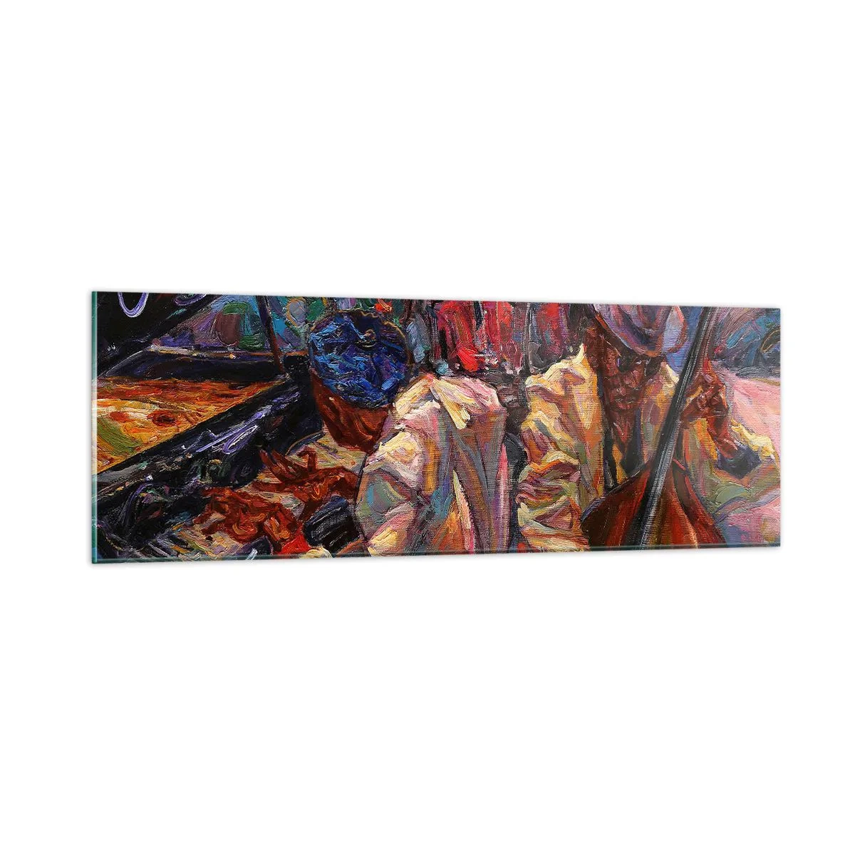 Quadro em vidro - Num só ritmo - 90x30 cm