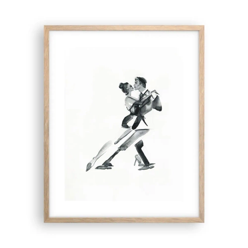 Pôster com moldura de carvalho claro - Num só ritmo - 40x50 cm