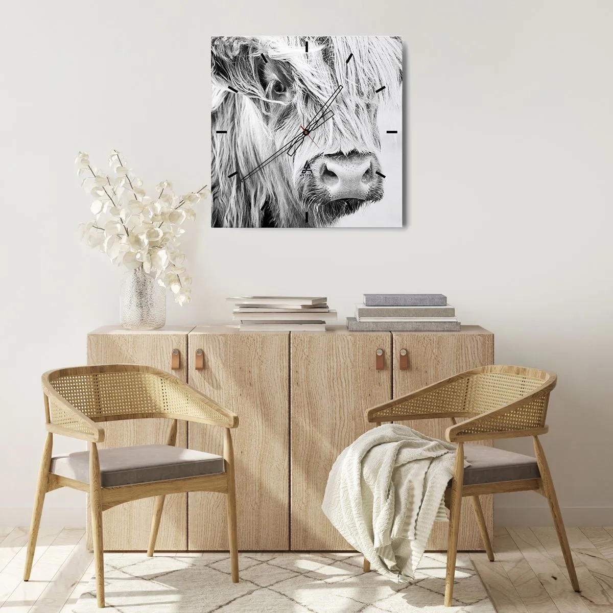 Relógio de parede - Relógio em vidro - Natureza selvagem escocesa - 30x30 cm