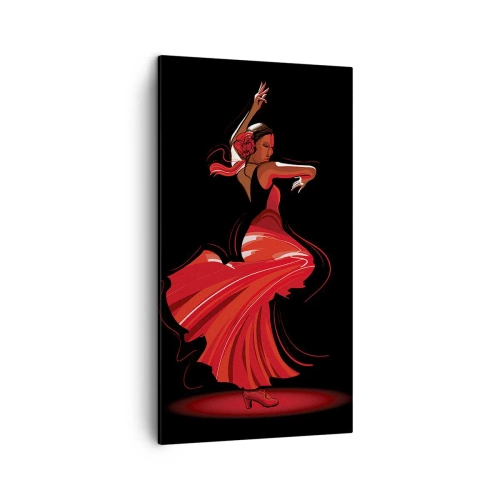 Quadro em tela - O espírito ardente do flamenco - 45x80 cm