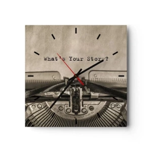 Relógio de parede - Relógio em vidro - Conta-me - 40x40 cm