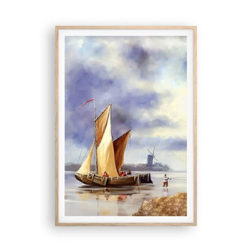 Pôster com moldura de carvalho claro - O regresso dos marinheiros - 70x100 cm