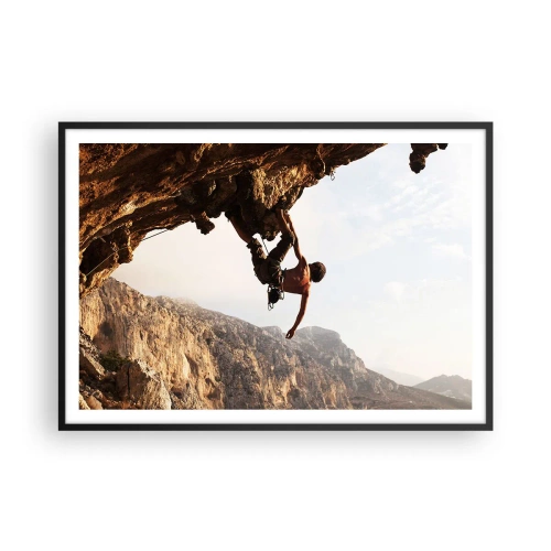 Pôster com moldura preta - O mundo encolhido num punhado de rochas - 100x70 cm