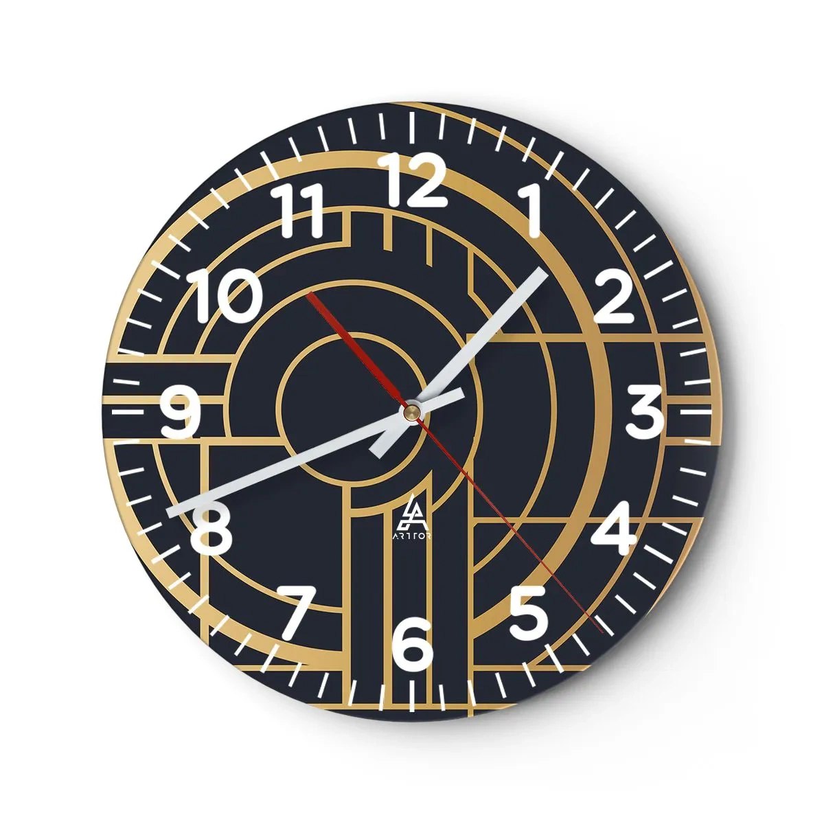 Relógio de parede - Relógio em vidro - Rotação das coisas - 40x40 cm