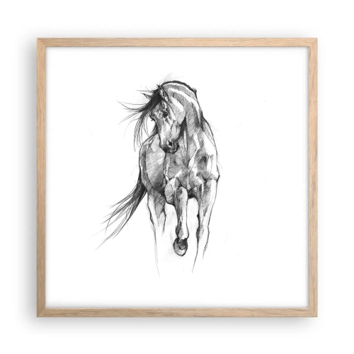 Pôster com moldura de carvalho claro - Num trote gracioso - 50x50 cm