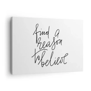 Quadro em tela - Uma citação motivacional em estilo minimalista - 70x50cm - É possível - Decoração de parede moderna para a sala de estar e quarto ARTTOR