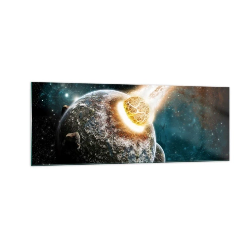 Quadro em vidro - Extinção ou nascimento? - 140x50 cm