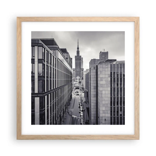 Pôster com moldura de carvalho claro - Vale de Varsóvia - 40x40 cm