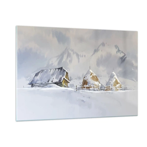 Quadro em vidro - No vale nevado - 120x80 cm