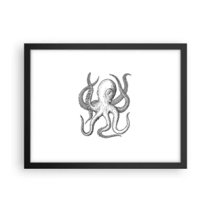 Pôster com moldura preta - Dançando com as ondas - 40x30 cm