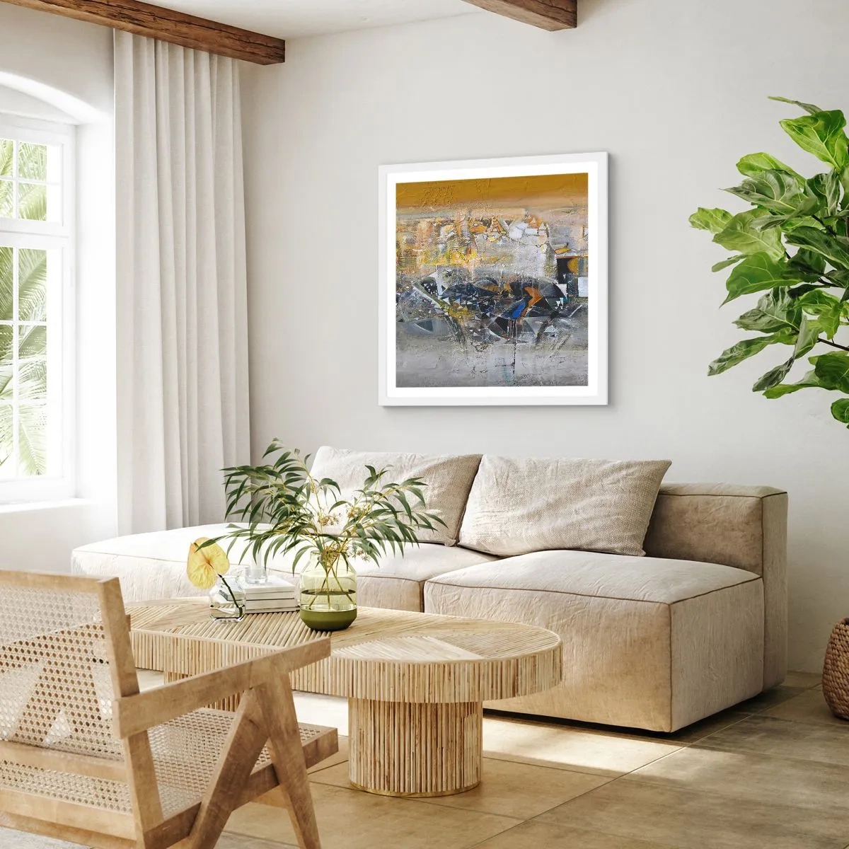 Pôster em moldura branca - Tudo vai se encaixar - 30x30 cm