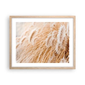 Pôster com moldura de carvalho claro - O murmúrio dourado das plantas - 50x40 cm
