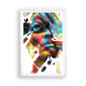 Pôster em moldura branca - Personalidade colorida - 61x91 cm