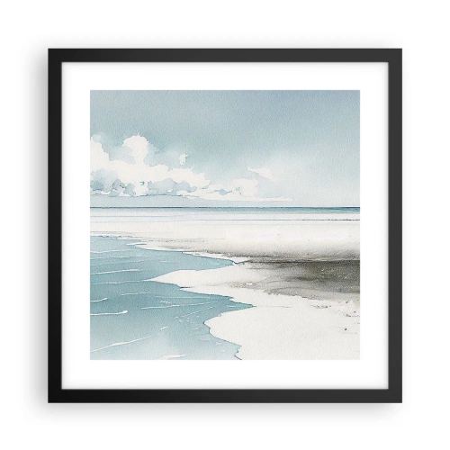 Pôster com moldura preta - Maré suave - 40x40 cm