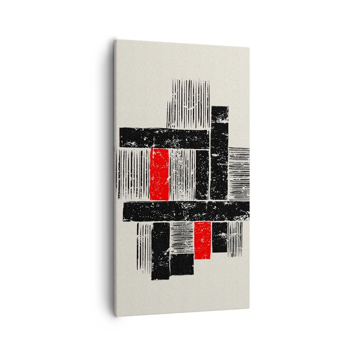 Quadro em tela - Vermelho e preto - 55x100 cm