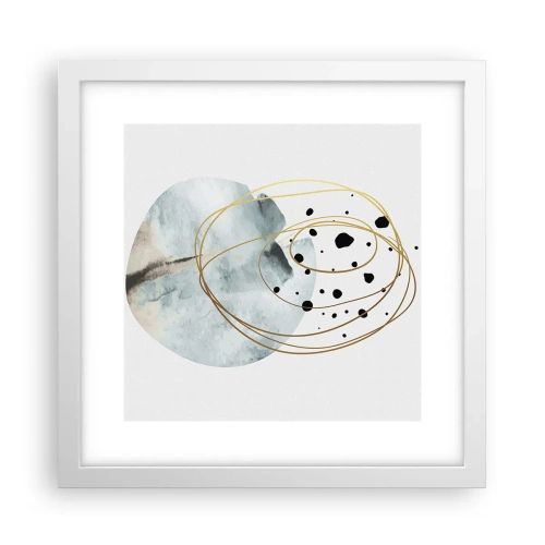 Pôster em moldura branca - No abraço ao espaço - 30x30 cm