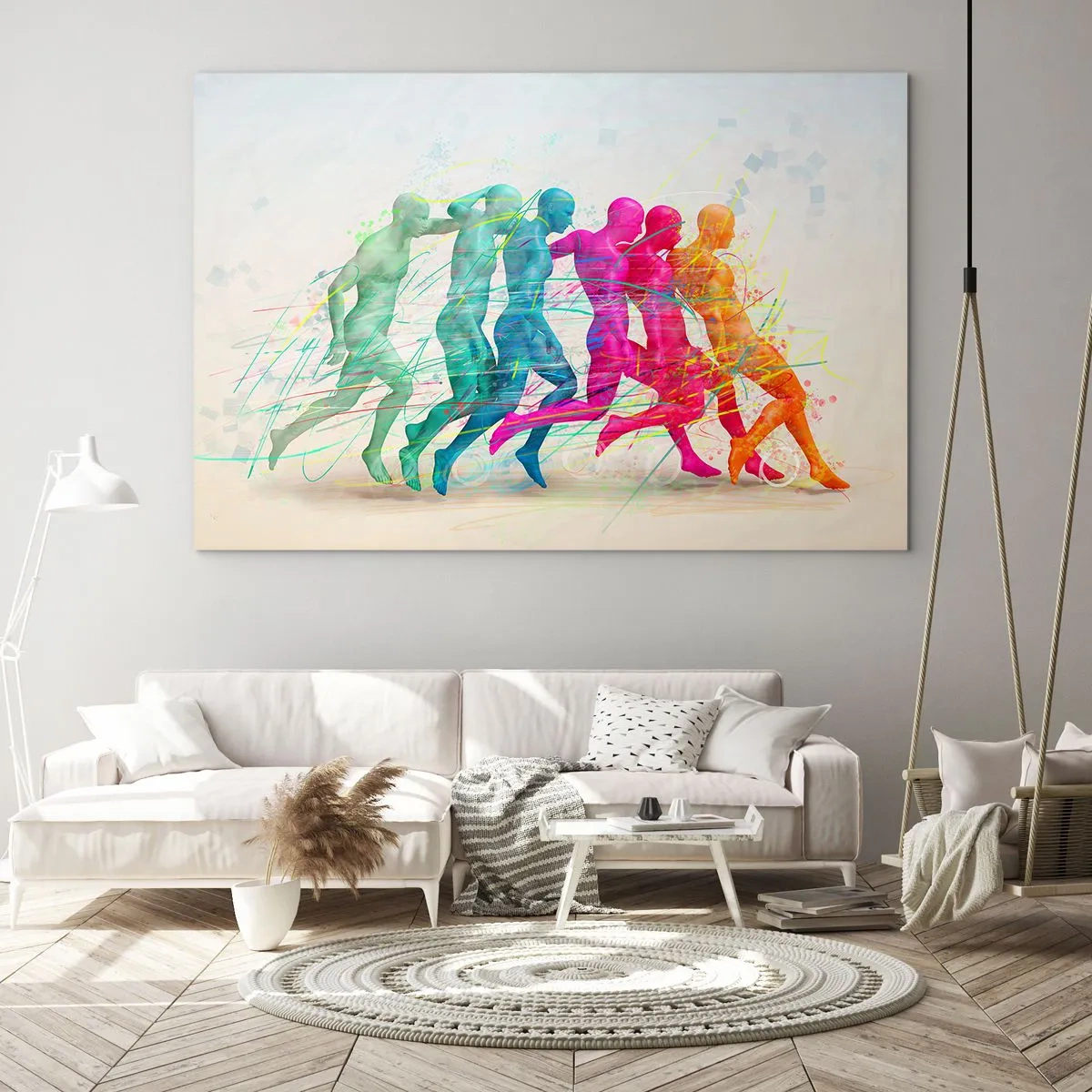 Quadro em vidro - Harmonia de movimento - 100x70 cm