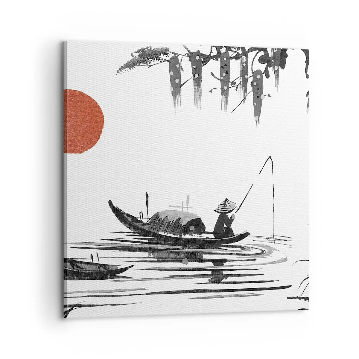 Quadro em tela - Tarde asiática - 60x60 cm